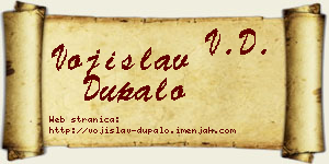 Vojislav Dupalo vizit kartica